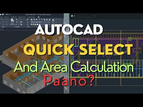 AUTOCAD QUICK SELECT AND AREA CALCULATION COMMAND.