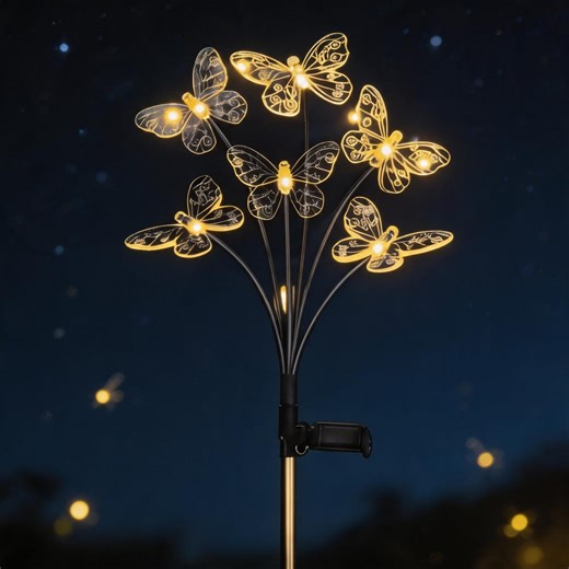 Solar Powered Butterfly Lights, Color Changing LED Pathway Lights, Waterproof Outdoor Decor, Fairy Garden & Yard Ornament - Etsy