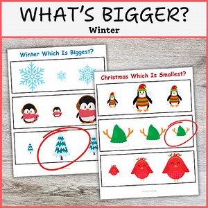 Winter Big and Small Matching Activity