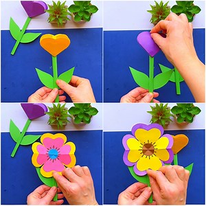 How to make paper roses with your child at home 🌺🌹 #children #kids #art #craft #flowers #paper | crafts for kids