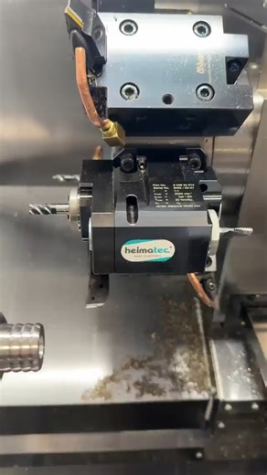Platinum Tooling on Instagram: "Donnie Hinske of @dynamic_machine needed to make a stainless steel fitting requiring a hexagon on it and threads on the sub spindle. Using a #Heimatec #toolholder, he was able to reduce production time thanks to the ability to superimpose two tools. #machining #PrecisionTechnology #cuttingtools"