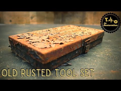 Restoration of Old Rusty Socket Set Toolbox - WOODEN Insert