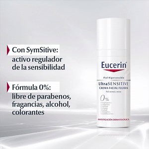 7.1K views · 141 reactions | Eucerin UltraSENSITIVE Crema Facial Fluida, con su ingrediente activo SymSitive actúa como un regulador de la sensibilidad brindando un efecto calmante, inmediato y prolongado. Conoce más sobre sus beneficios aquí: bit.ly/CremaFacialUltraSENSITIVE | Eucerin | Facebook