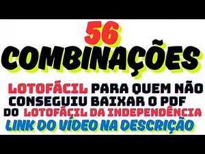 56 LOTOFÁCIL COMBINATIONS, 8 GROUPS OF 3 USING COMBINATORIAL ANALYSIS