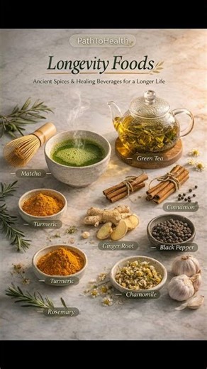 🍵 Ancient SPICES & TEAS that science proves EXTEND your lifespan | Longevity Foods #shorts