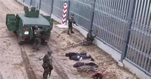 Migrants cut through metal fence at Poland-Belarus border, halted by guards