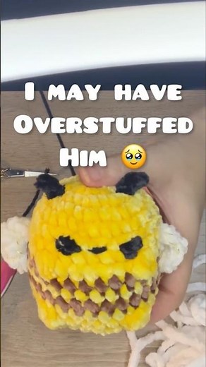 Crochet cute chubby bumblebee. 🐝 #crochet