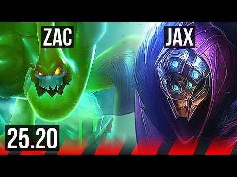 ZAC vs JAX (TOP) | 7/2/10, Rank 10 Zac, 500+ games | EUW Grandmaster | 25.20