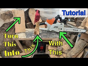 Chainsaw carving scraps for cash . Chainsaw carving a cardinal Tutorial
