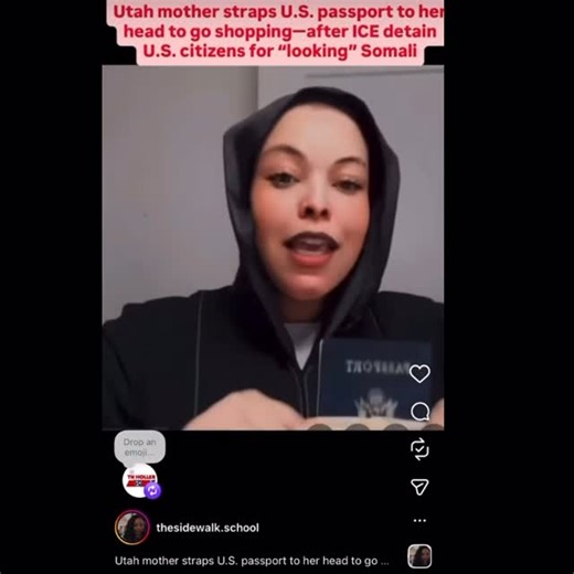 The Tennessee Holler on Instagram: "American citizens are now strapping their passports to their heads to go shopping. Welcome to Trump and Stephen Miller’s America. 🇺🇸 😳 (H/t @thesidewalk.school )"