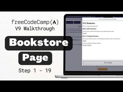 Build a Bookstore Page Step 1 to 19 - freeCodeCamp Responsive Web Design v9 Guide