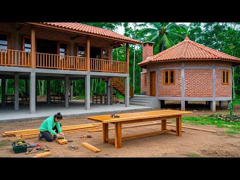 Incredible Woodworking Process! Woman Crafts a Solid Dining Table in the Wild Forest