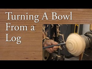 Turning a Small Bowl From a Cherry Log Woodturning with Sam Angelo