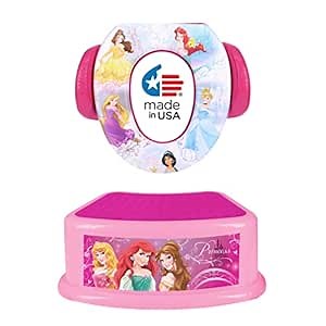 Disney Princess 2 Pc Essential Potty Training Set - Potty Training Seat, Step Stool for Kids