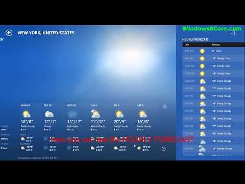 Weather App of Windows 8.1 Displays the Weather by BING, FORECAST and ACCUWEATHER