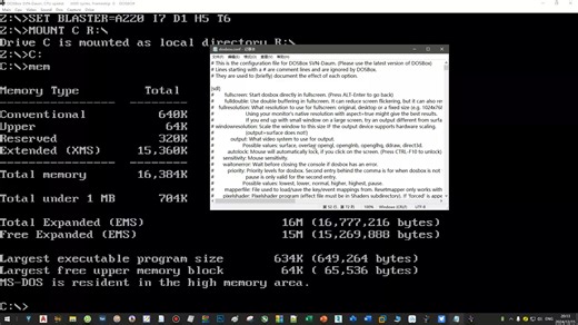 【技术视频】DOSBOX(2)配置设置。。。