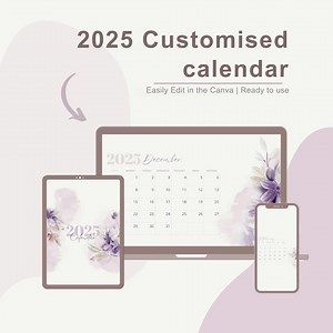 Editable 2025 Calendar Templates | Fully Editable for Free in Canva | 2025 Calendar Printable | Digital Calendar - Etsy