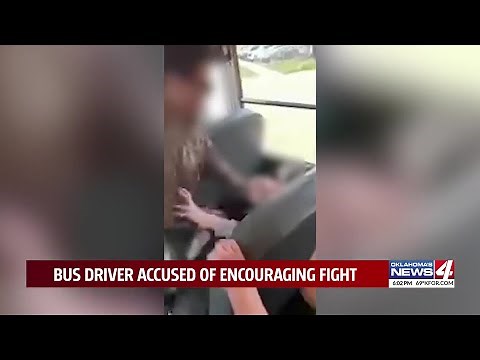 ‘Beat the hell out of him’: Oklahoma school bus driver caught on camera egging on fight between stud