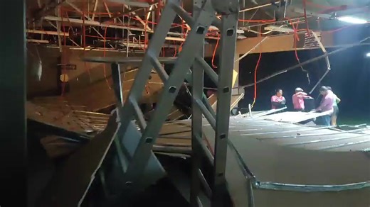 This video of an incident at the Camp Aguinaldo Golf Club driving range showing the caved-in ceiling is being circulated online. The incident reportedly happened last Wednesday, December 17. #ctto | INQUIRER GOLF