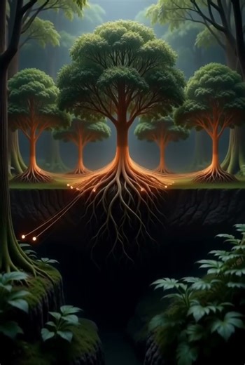 Trees Have Underground INTERNET?! 🌳💻 #didyouknow #funfacts #sciencefacts #viralfacts