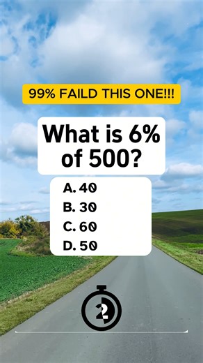 What is 6% of 500? #quiz #QuizTime #fun #noblequiz #fblifestyle | Quiz Master Hub