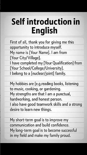 How to Introduce Yourself in English ✨ | Self Introduction Example 💬