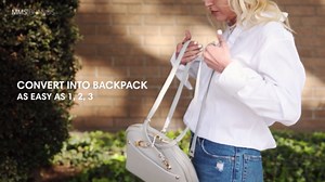 MMS Brands Miztique The Daisy Felt Convertible Backpack Purse for Women - Taupe | Soft Felt Shoulder Strap Bag or Convertible Backpack |