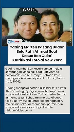 Gading Marten Klarifikasi Foto New York, Tegas Bela Raffi Ahmad Terkait Polemik Kasus Bea Cukai