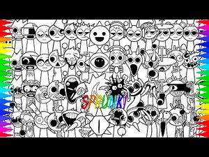 SPRUNKI New Coloring Pages | How to Color ALL Incredibox Sprunki PHASE 1-4 New Mod | NCS MUSIC