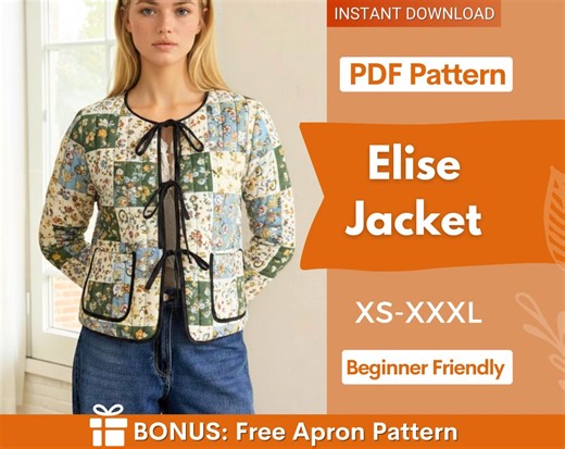 Jacket Sewing Pattern | Coat Pattern | Sewing Patterns | Jacket Pattern | Women Sewing Pattern Patchwork | Beginner Jacket, Quilted Jacket - Etsy UK