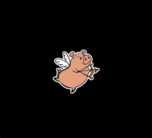 Cupid Pig Vinyl Sticker - Etsy