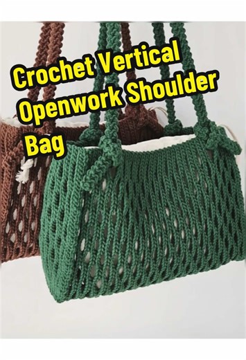 Crochet a Stylish Vertical Openwork Shoulder Bag