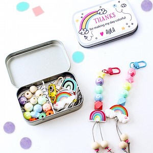 Personalized Rainbow Keychain DIY Craft Kit: Kids Party Favor - Etsy