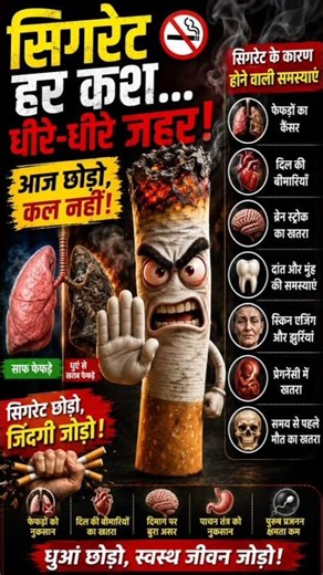 मैं सिगरेट हूँ रे! 🚬 15 सेकंड में जानिए मेरे खतरनाक नुकसान | Smoking Facts Hindi