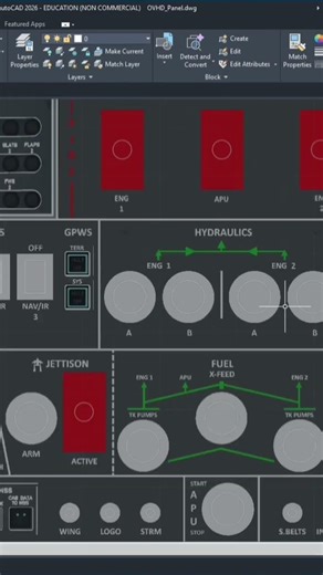 Flight Sim OVHD Panel CAD for Business Jets, w/ Airbus Elements complementary to SAITEK SWITCH PANEL