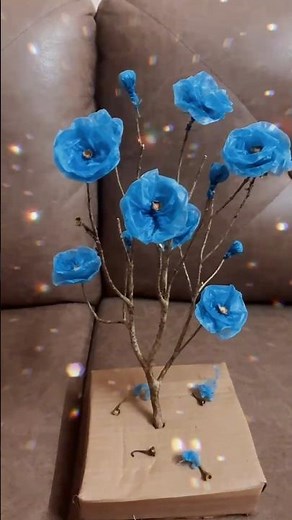 Try this DIY craft flower | plastic carry bag reuse idea