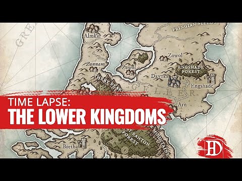 Drawing a Fantasy Map - Time Lapse: The Lower Kingdoms