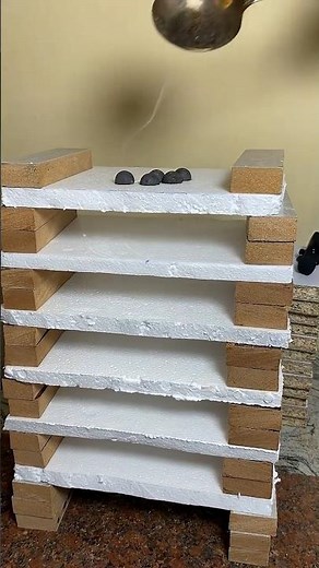 1000°C Hot Iron Balls vs Thermocol 😱. #shorts #asmr #experiment