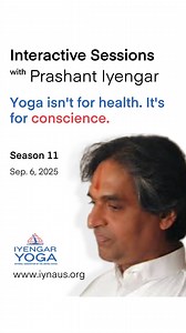 Prashant Iyengar is clear. Yoga is not a remedy. Yoga is not a pathway to comfort. Yoga is not here to promise health. Yogic practices may support the body. That is not the aim. • yoga develops conscience • yoga sharpens karma awareness • yoga shapes how you live • yoga points beyond ordinary life The direction is inward. The aim is a trans-mundane state. Toward samadhi, or what comes close to it. This clip is from Interactive Sessions with Prashant Season 11 September 6, 2025. You can watch the