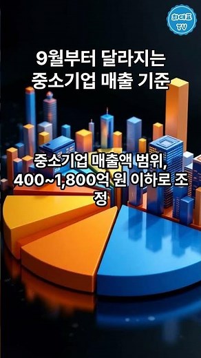 9월부터 달라지는 중소기업 매출 기준 #shorts