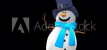 3D Animated Snowman Dancing Happily Swaying Up And Down, Raising Hands, Synching With Grooves And Beats In Transparent Background. Seamless Loop Stock Video
