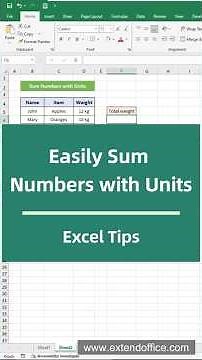 Easily Sum Numbers with Units in Excel #excel #exceltips