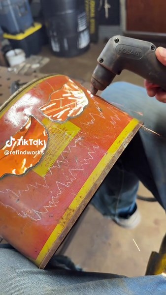 Plasma cutting gas can jackolanterns for Halloween! #fyp #foryoupage #halloween #pumpkin #jackolantern #jackskellington #ghost #scrapmetal #sculpture #welding #fabrication #art