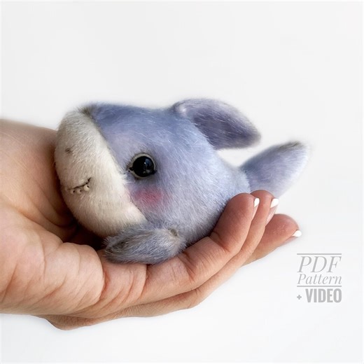 Shark PDF Sewing Pattern Video Tutorial Whale DIY Stuffed Toy Pattern Kids Toy Pattern Easy to Sew - Etsy