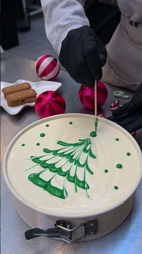 Christmas Tree Baked Cheesecake 🎄✨ #shorts