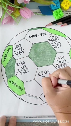 Soccer Math Crafts, Math Centers, End of Year Review