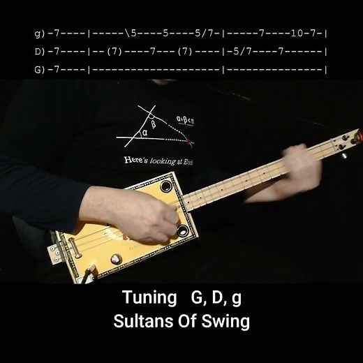 Sultans Of Swing - Intro Solo "No Chat" Lesson For Fretless 3 String Cigar Box Slide Guitar w Tab