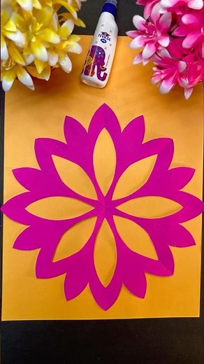 Easy Paper Flower Rangoli Design for Kids | DIY Colorful Wall Decoration | Step by Step Tutorial