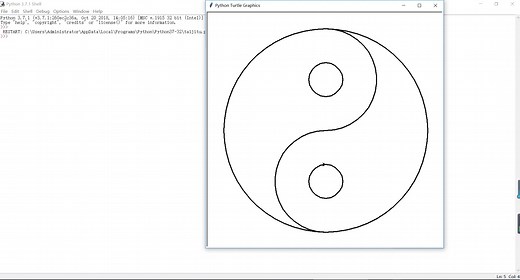 使用Python的turtle库绘制太极图