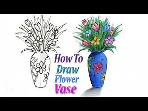 How to Draw Flower Vase Step by Step (Very Easy)